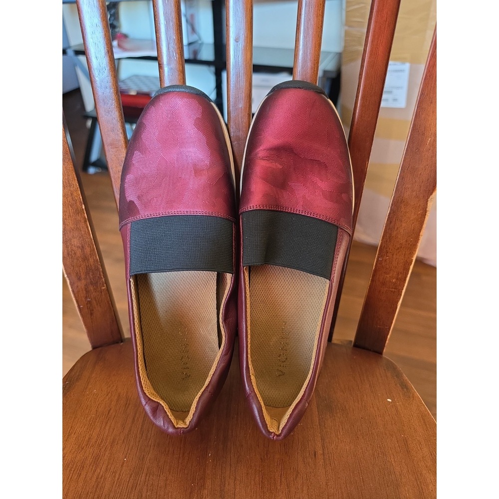 Vionic Cadee Mary Jane Slip On Wine Camo Metallic Comfort Shoes Sz 8.5 US Wide